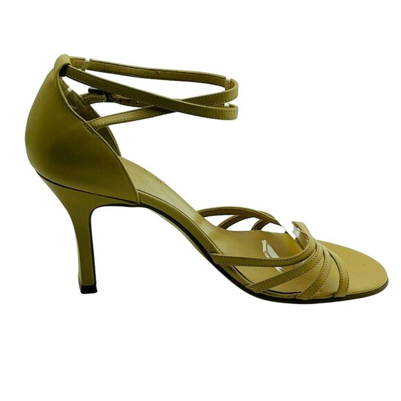Tan Leather Strappy High Heel Sandals Size 6 - Picture 3 of 7